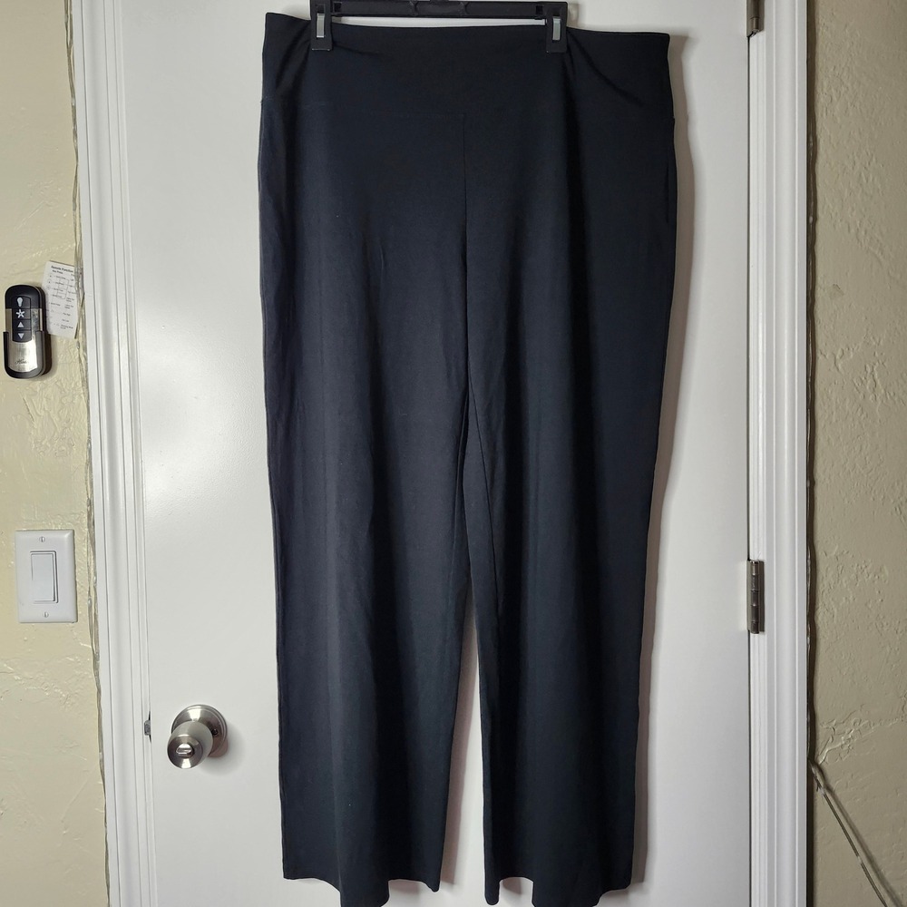 J. Jill Wearever Smooth-Fit Full Leg Black Rayon Pants XL Travel Stretch Capsule